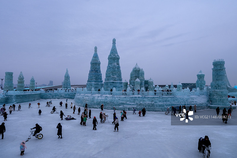 黑龙江哈尔滨冰雪大世界风光图片素材