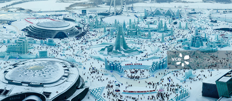 黑龙江哈尔滨冰雪大世界风光图片素材