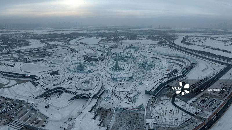 黑龙江哈尔滨冰雪大世界风光图片素材