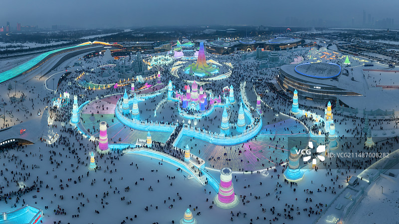 黑龙江哈尔滨冰雪大世界风光图片素材