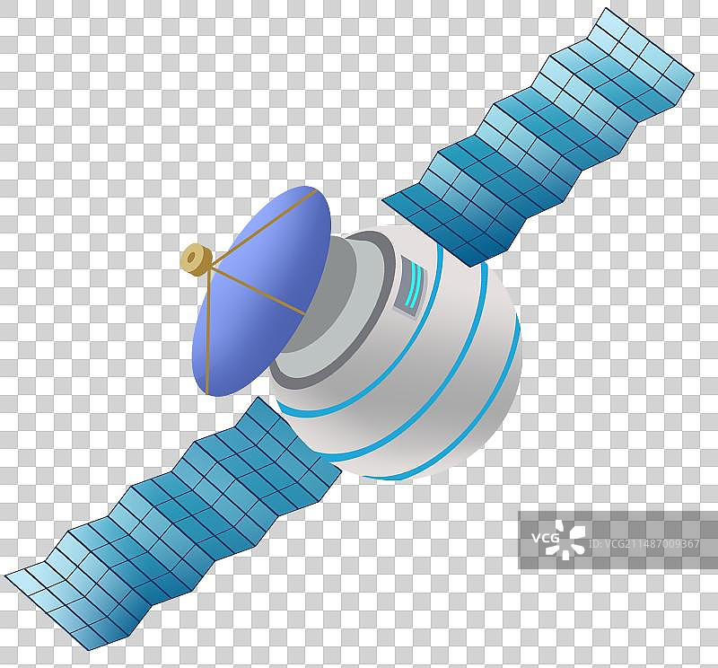 航空航天科技科学技术先进发达卫星机器机械环绕地球元素插画图片素材