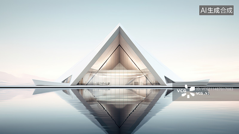 【AI数字艺术】现代抽象建筑和地面图片素材