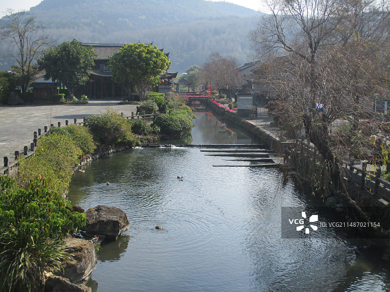 小桥流水 美丽乡村 云南腾冲和顺古镇图片素材