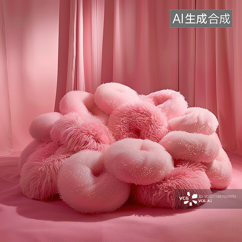 【AI数字艺术】粉色的房间里的粉红色背景图片素材