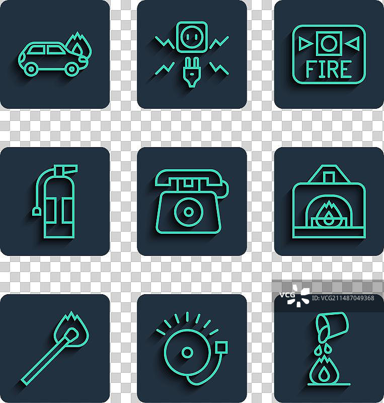 火柴燃烧与火灾警报器图片素材