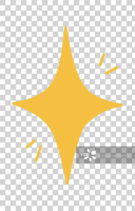 简约四角黄色闪耀星星图片素材