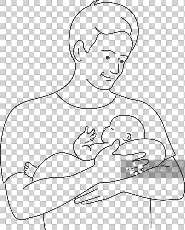 父亲抱着新生婴儿图片素材