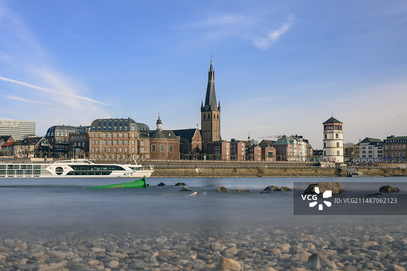 河边风光 莱茵河 莱茵塔图片素材