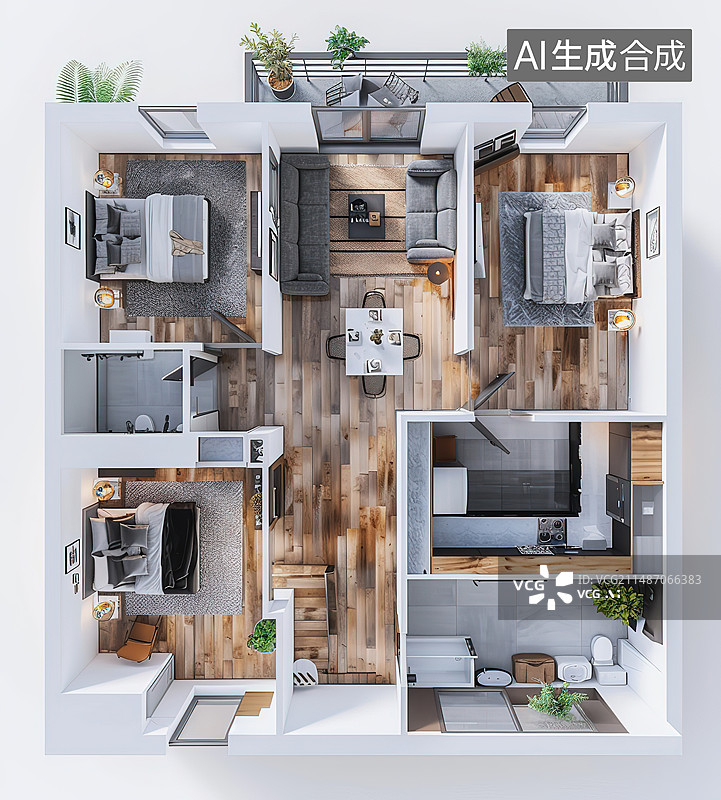 【AI数字艺术】现代装修风格的餐厅图片素材