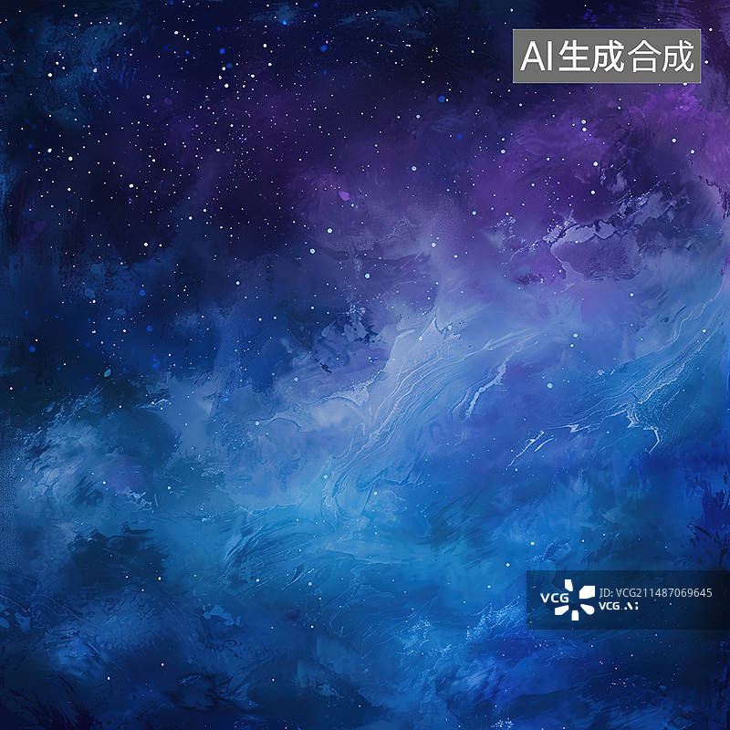 【AI数字艺术】夜空中星星的低角度观察图片素材