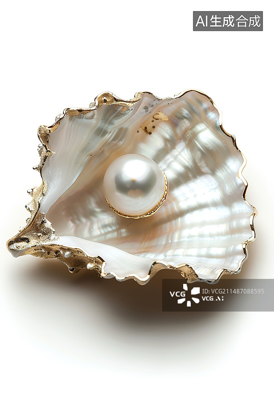 【AI数字艺术】白色背景上贝壳的特写镜头图片素材