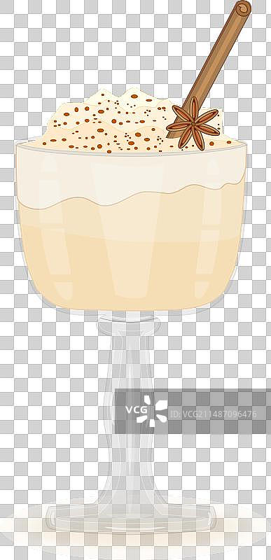 白色背景下的蛋奶酒图片素材