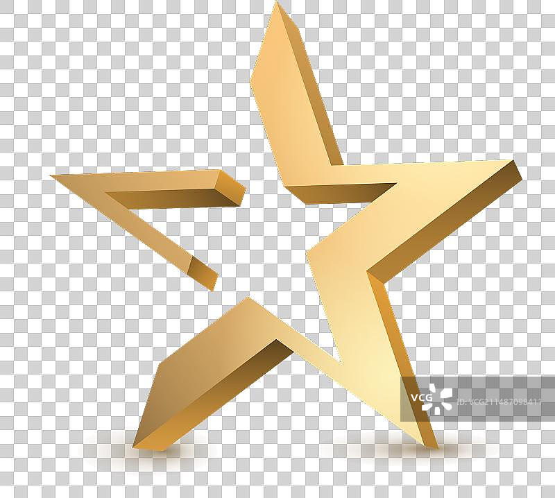 金色3D高光星星图片素材