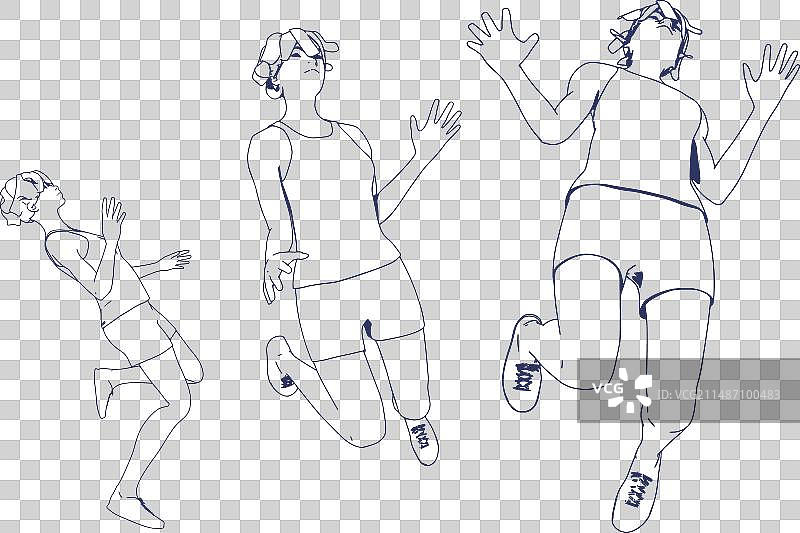 运动女孩跳跃序列图片素材