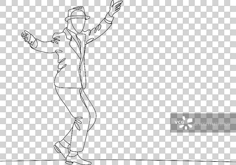 男子跳舞单线图片素材