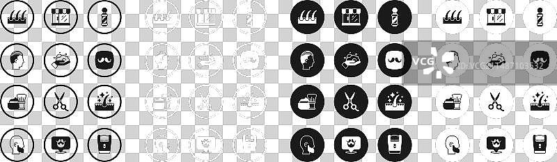 经典理发店柱子手上的剃须泡沫元素图片素材