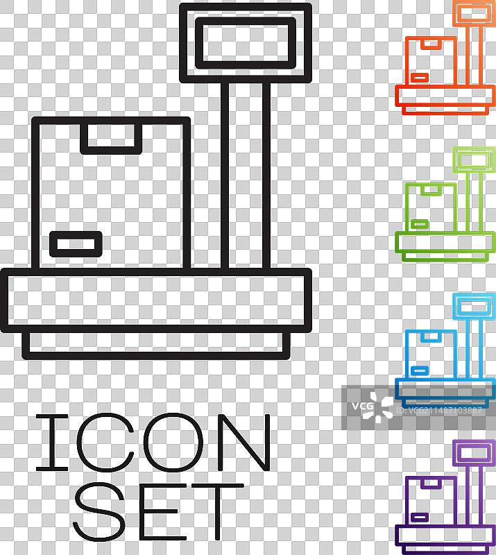 纸箱重量黑色刻度线图标图片素材