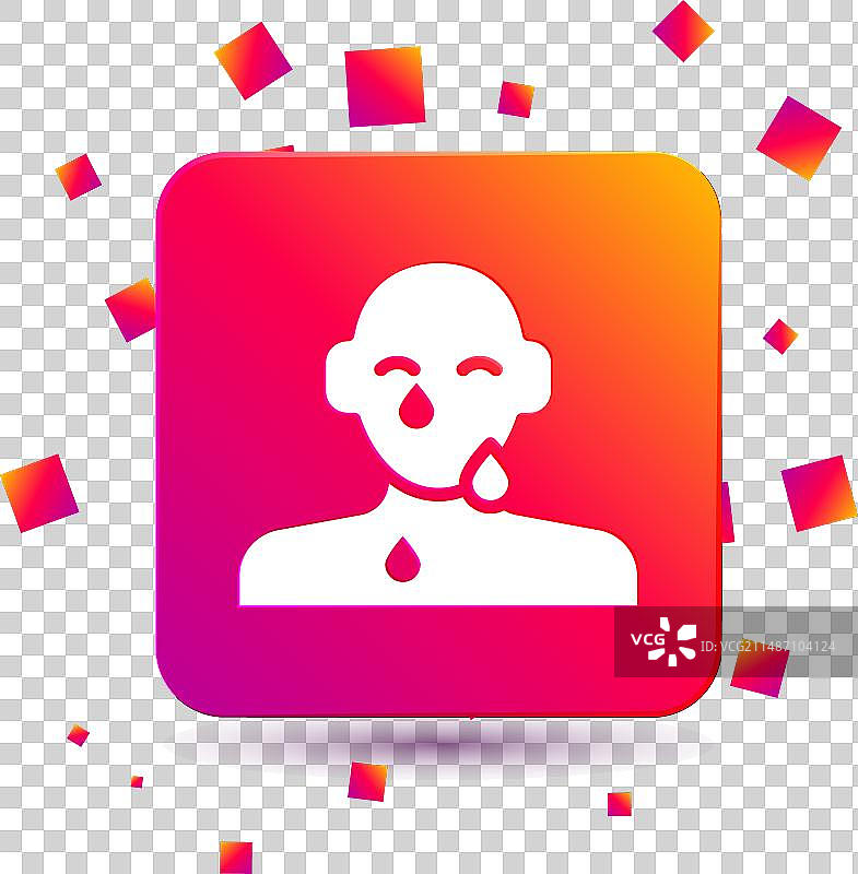 白色背景上的白色眼泪哭泣图标图片素材