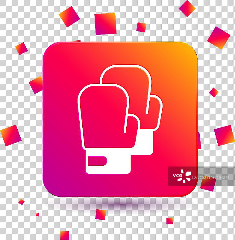 白色拳击手套图标，白色背景图片素材