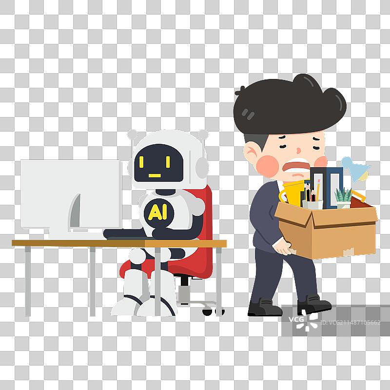 人工智能取代人类雇员图片素材