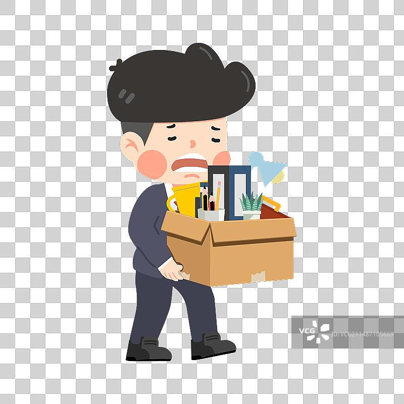 手提箱子离开工作的商人图片素材