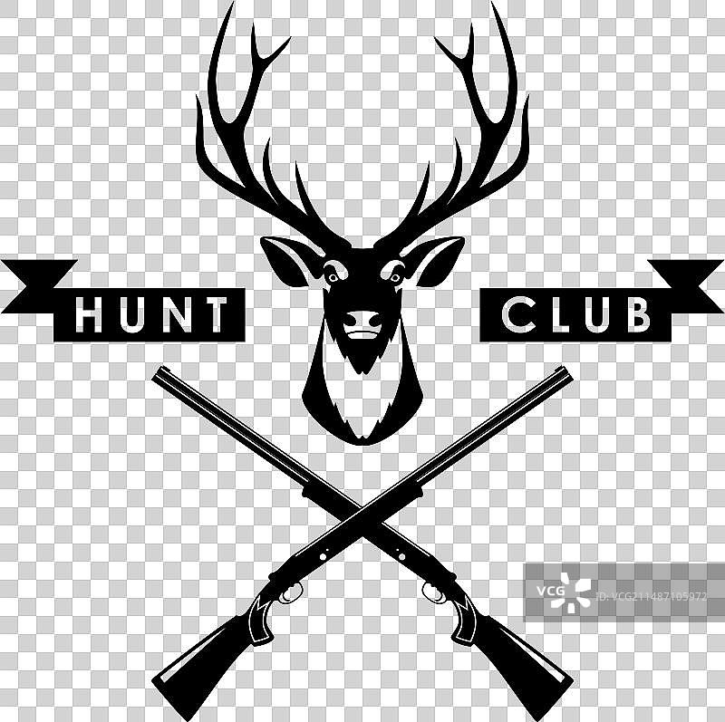 鹿头交叉猎枪与banner图片素材