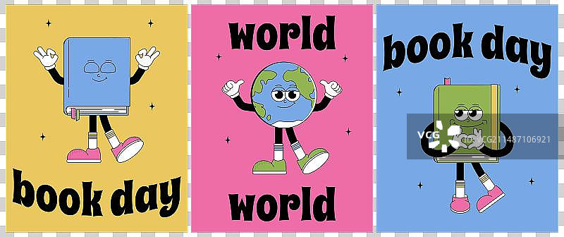 世界读书日海报：时髦角色图片素材