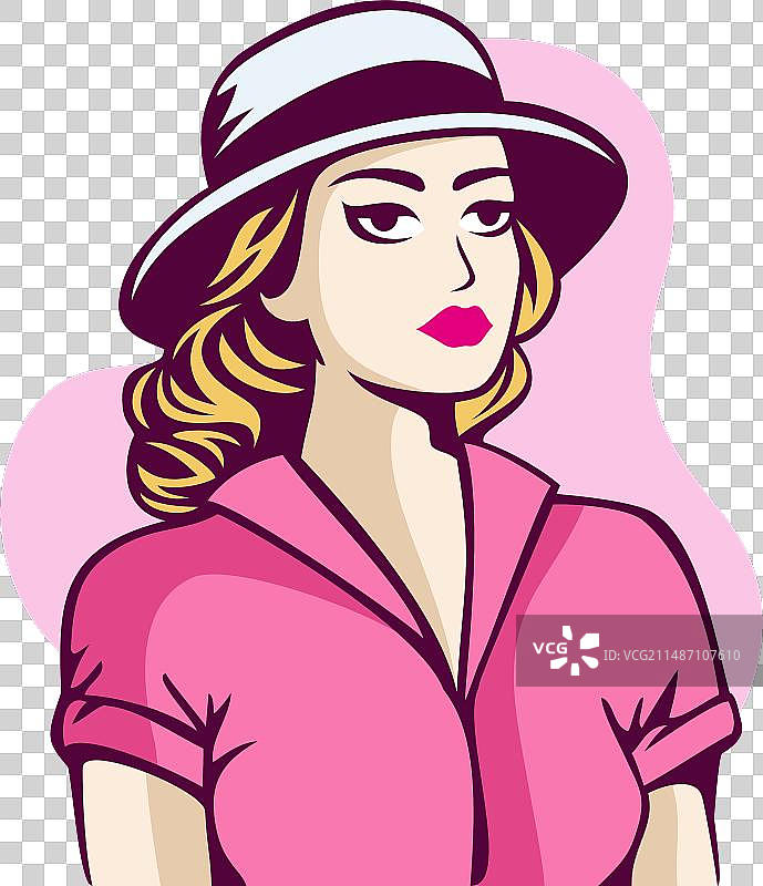 戴帽子的美女图片素材