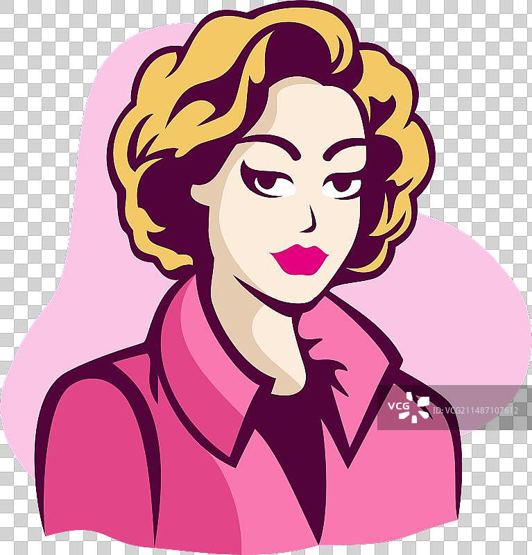 留着短卷发的美丽女人图片素材