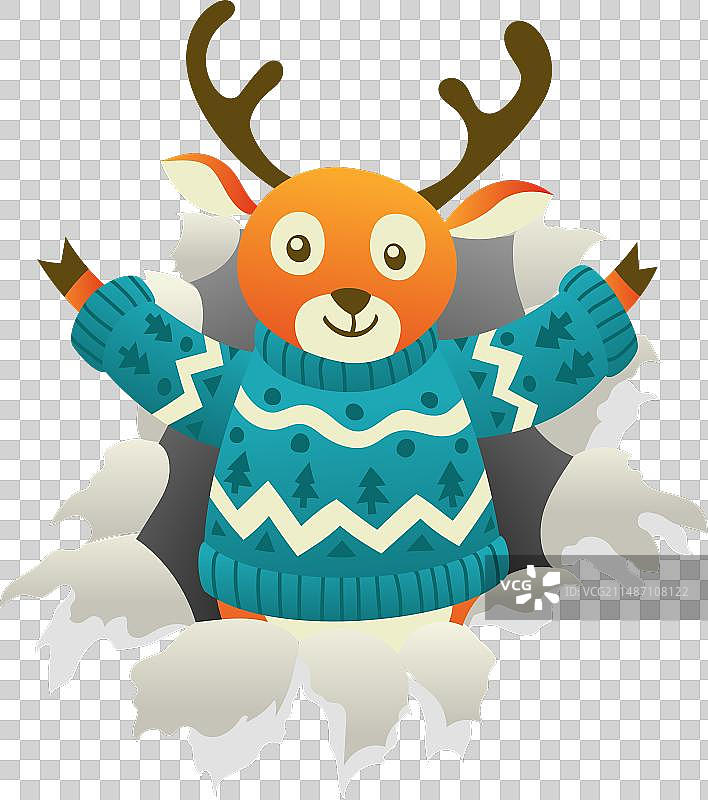 破纸而出的鹿图片素材