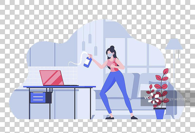 卡通人物疫情预防概念图片素材