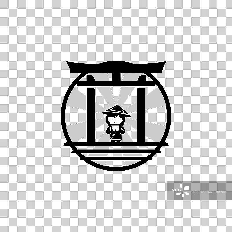 中国风可爱女人拉面Logo图片素材