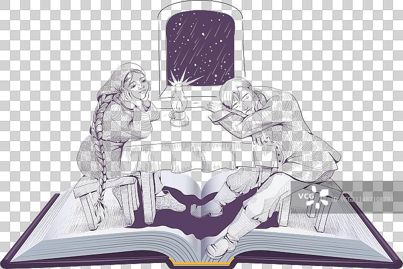 契诃夫作家与女巫故事书图片素材