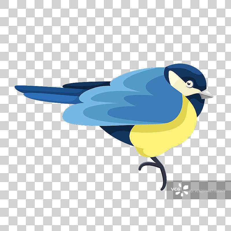 卡通扁平蓝山雀图片素材