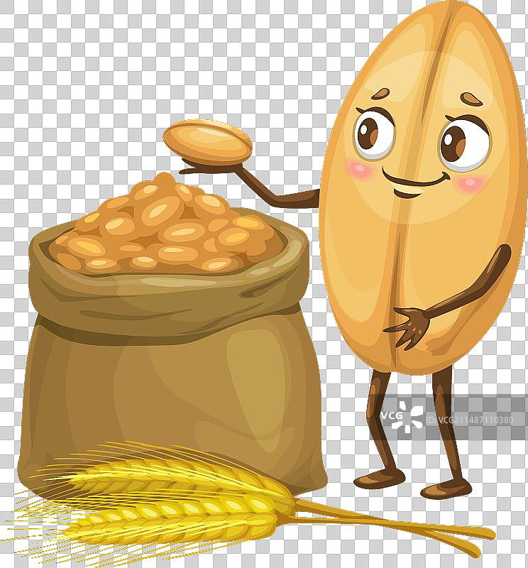 麦粒卡通形象，有趣的谷物图片素材