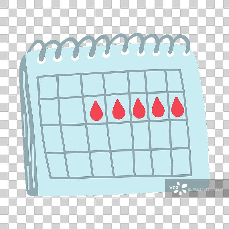 手绘月经周期日历概念图片素材
