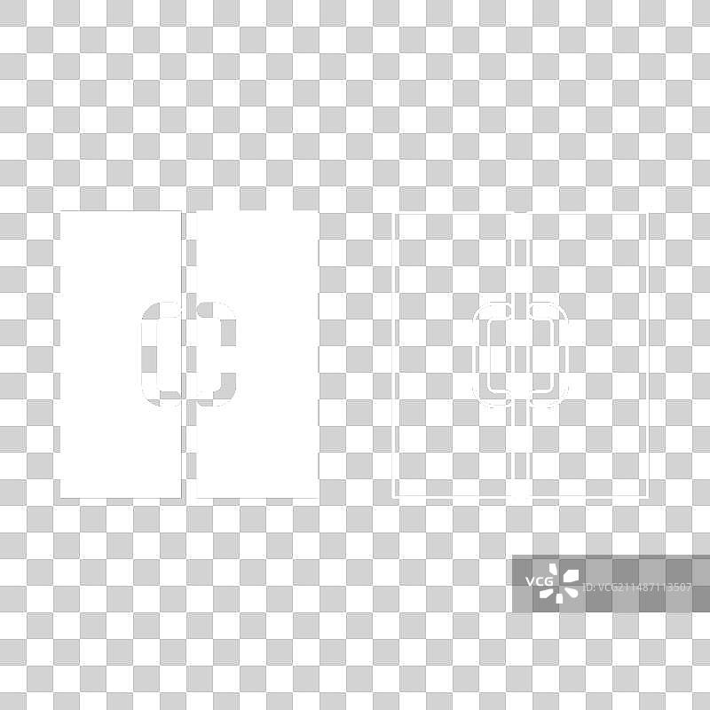 双开门出口门图标（白色）图片素材