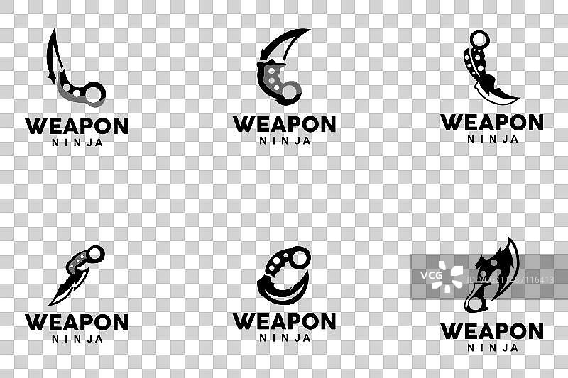 传统武器廓尔喀弯刀忍者武器标志图片素材