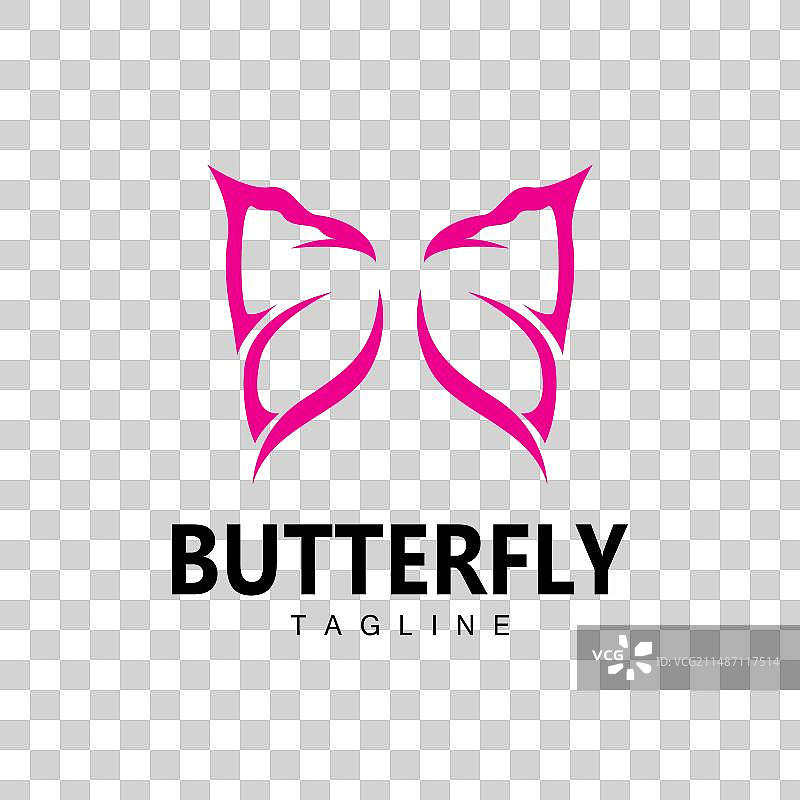 翅膀美丽的蝴蝶动物标志设计图片素材