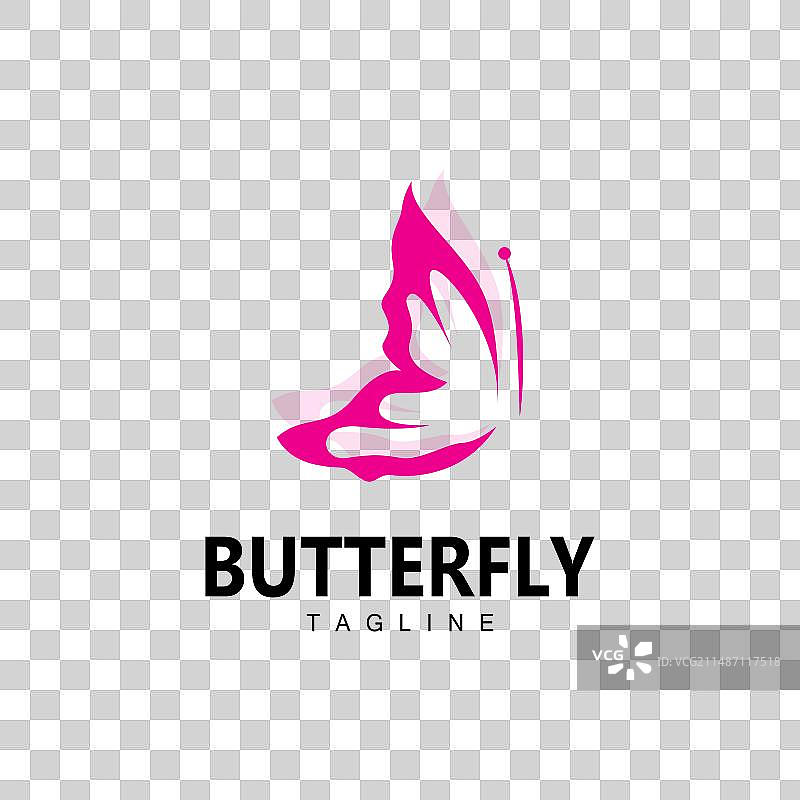 翅膀美丽的蝴蝶动物标志设计图片素材