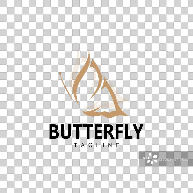 翅膀美丽的蝴蝶动物标志设计图片素材