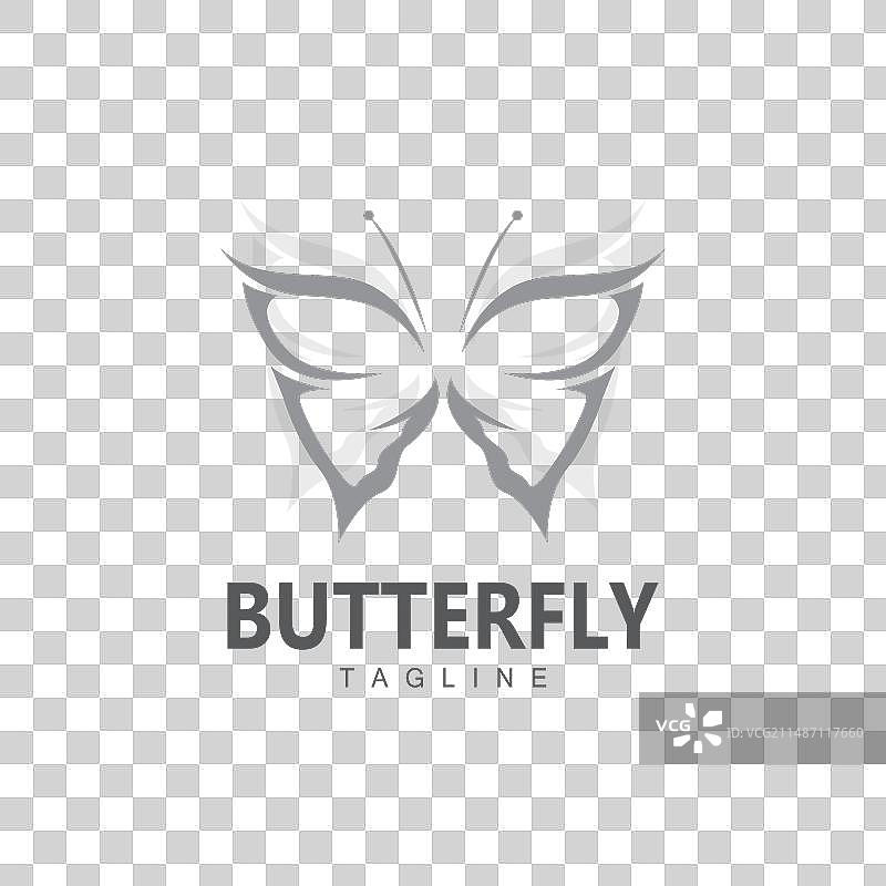 翅膀美丽的蝴蝶动物标志设计图片素材