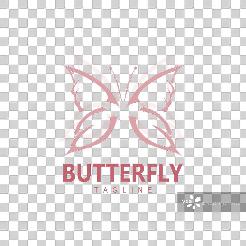 翅膀美丽的蝴蝶动物标志设计图片素材