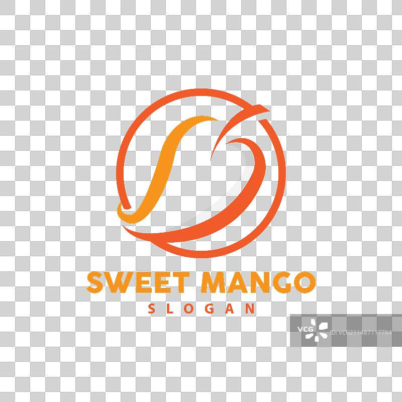 芒果标志新鲜水果抽象线条风格图片素材