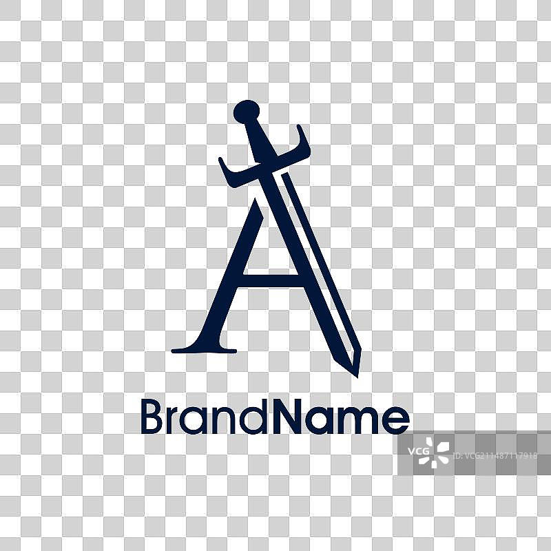 优雅的字母A宝剑标志图片素材
