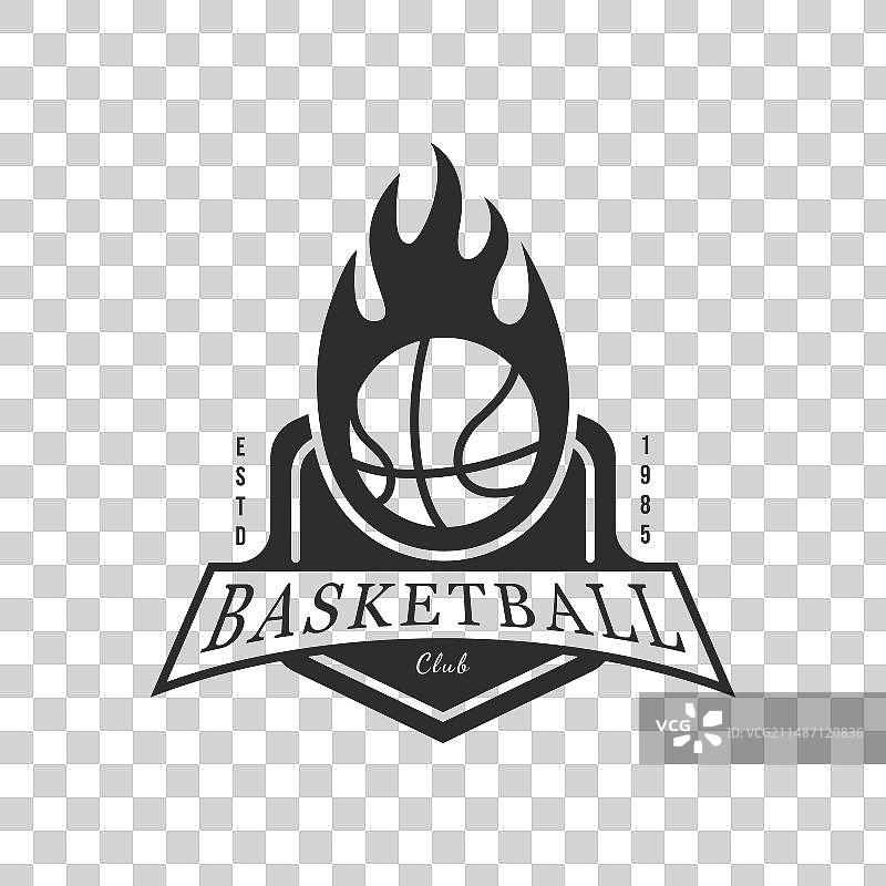 复古篮球标志设计图片素材