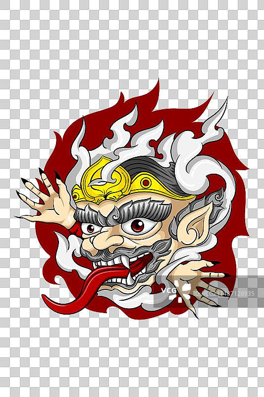 带烟雾的巴厘岛巴龙图片素材
