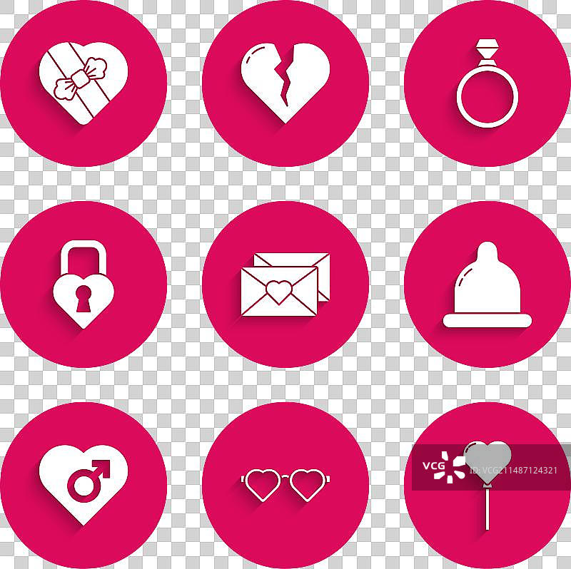 带有情人节爱心的信封图片素材