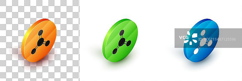 2.5D白色背景分子图标图片素材