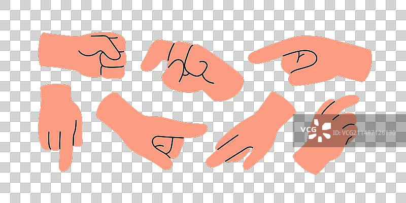 手指指向、推动、展示和按压图片素材